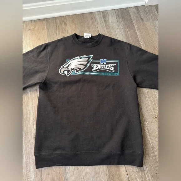 VTG NFL Philadelphia Eagles Sweatshirt Crewneck Black Blue Size S M UNISEX Birds